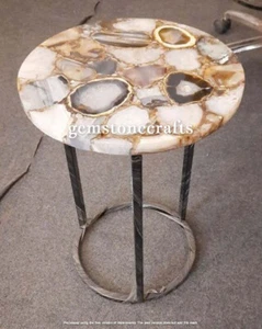 Natural Agate Console End Top Slab, Breakfast Side Top, Lamp Top, Home Decor - Picture 1 of 3