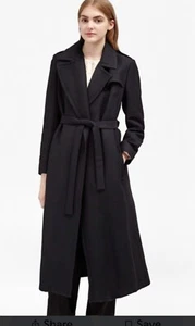 French Connection Flight Twill Tie Waist Coat Navy sz 6 - Picture 1 of 3