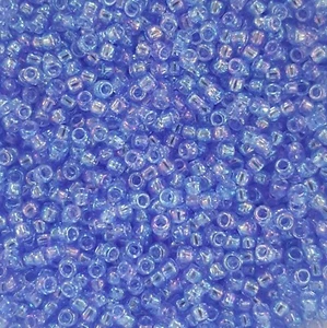 20 grams LT SAPPHIRE TRANS-RAINBOW TOHO GLASS SEED BEADS SIZE 11 2mm COL NO. 168 - Picture 1 of 4