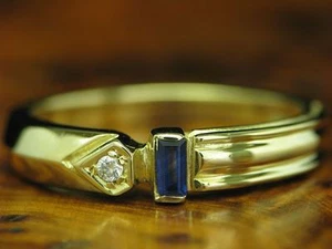 8kt 333 Gelbgold Ring mit Zirkonia & 0,20ct Spinell Besatz / 3,4g / RG 56 - Picture 1 of 6