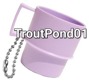 Tupperware Keychain Mini Mug Coffee Cup in Daisy Purple New - Picture 1 of 3