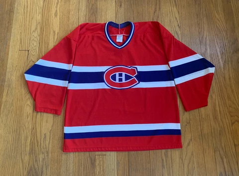 Montreal Canadiens Vintage 90’s CCM Maska Jersey Red Mens L EUC RARE NHL Cover