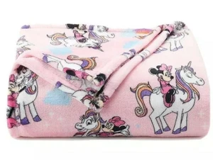 Disney Minnie Mouse Unicorn Pink Blanket Big One Large Plush Throw Girls 5'x6' - Picture 1 of 1