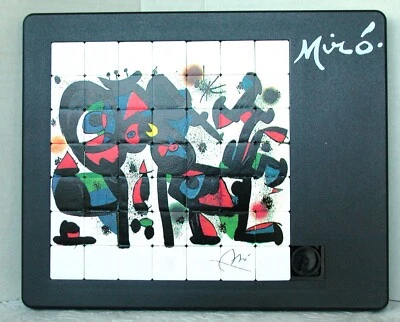Rompecabezas de azulejos deslizantes vintage 1991 Pussycat Joan Miró "Magie Blanche I", Alemania Foto 1 de 4