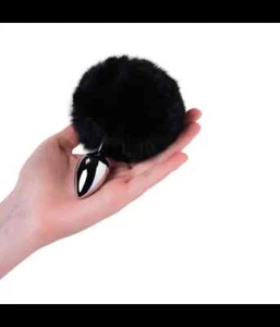 PLUG ANALE METALLO CON CODA NERA DIAMETRO 2,7 TAIL ANAL SEX TOYS - Foto 1 di 6