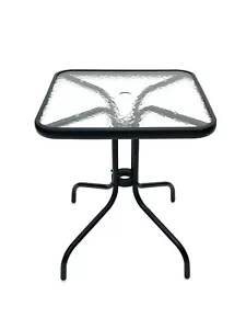 Square Glass Garden Table, Patio Table, Bistro Table, Balcony Table, 60 cm Sq - Picture 1 of 6