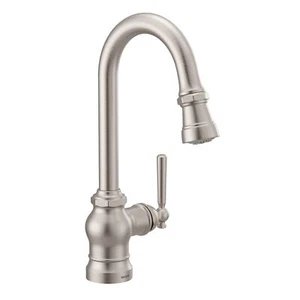 MOEN Paterson S52003SRS One-Handle Pulldown Kitchen Faucet in Spot Resist - Picture 1 of 9
