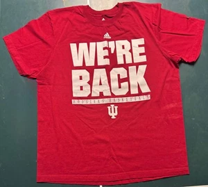 Indiana Hoosiers Basketball "We're Back" adidas T-Shirt Red 2XL - Picture 1 of 1
