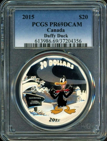 2015 Canada .999 One Ounce Silver Coin  $20 PCGS PR69DCAM - Daffy Duck Cover