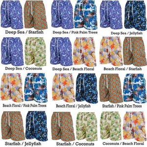 2-PACK Men Swimming Trunks Cargo Pocket Swim Shorts Bathing Suit Beach Vacation - Picture 1 of 13