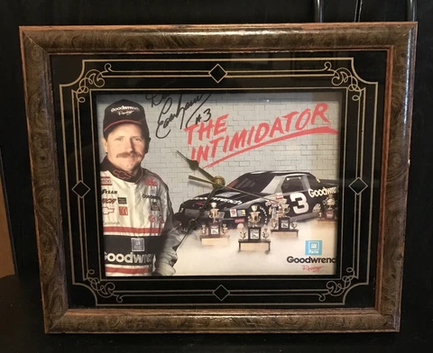 Dale Earnhardt (The Intimidator) Wall Clock Battery Operated Wood Grain Cover