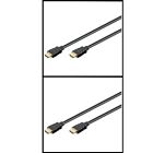 2er Set 1m HDMI High Speed Rund Kabel HDCP Konform Verbindung PC Stecker schwarz