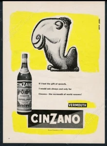 1958 Nico Edel camel art Cinzano vermouth vintage print ad - Picture 1 of 7