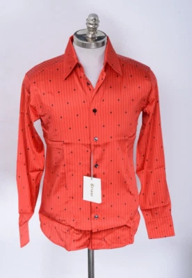 Новый BRIONI O'Shea коллекции красный '$' в полоску шелк рубашка на пуговицах XS / I - Изображение 1 из 4