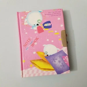 White Doggie Hard Cover Journal Diary Code Lock Kawaii Notebook Korean Secret - Picture 1 of 9