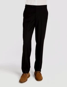 PERRY ELLIS PORTFOLIO Men's 32 X Un-Hemmed Pants Black Pleated Machine Wash NEW - Picture 1 of 1