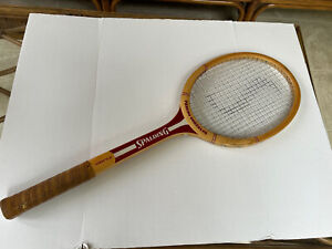 Vintage Spalding Pancho Gonzales Wood Tennis Racquet, Leather Grip, 4 1/2 M