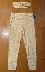 New With Tag Tahari Girl Flowers Cotton Blend Leggings and Headband Set: Size 7 - Picture 1 of 4