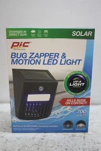 Black PIC Outdoor Solar Powered Motion LED and Bug & Flying Insects Zapper - Picture 1 of 6