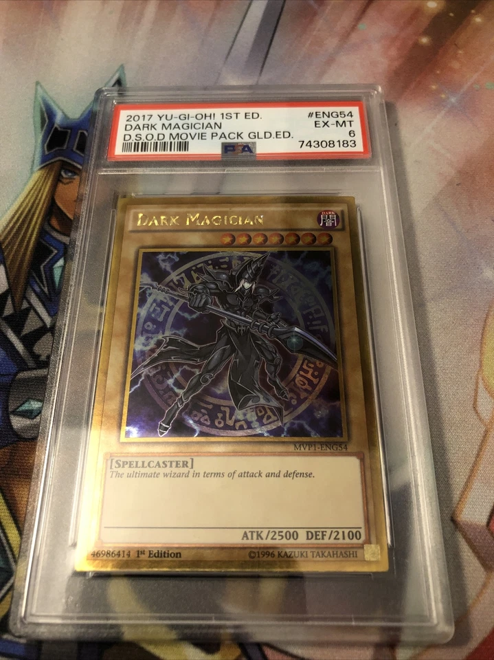 Yugioh PSA 6 EX-MT Dark Magician MVP1-ENG54 Gold Rare 1st Edition!! - Image 1 of 1