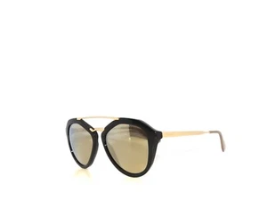 Prada PR12QS 12 1AB1C0 "Cinema" Black Brown Mirror Gold Sunglasses 12Q D - Picture 1 of 6