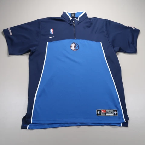 Dallas Mavericks Pullover Mens XXL Blue Nike Warmup Quarter Zip Short Sleeve NBA Cover