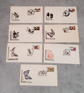 ROMANIA BUTTERFLIES 7 SPECIAL COVERS WITH SPECIAL CANCELLED - Picture 1 of 1