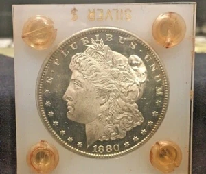 1880 S MORGAN SILVER DOLLAR APPEARS A NICE GEM AU - Picture 1 of 4