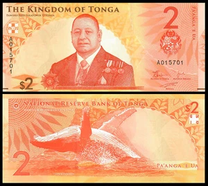 Tonga, 2 Pa'anga 2023 2024, UNC, P-NEW Design, Wal - Bild 1 von 3