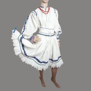 Romanian peasant costume , handmade ethnic costume from Transylvania , S-M