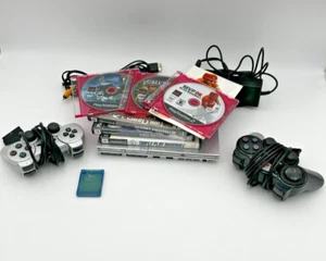 Sony Playstation 2 PS2 Consola Delgada Plateada Paquete ¡Lote Con 6 Juegos! Funciona PROBADO - Imagen 1 de 12