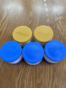 Vintage Aladdin’s Foam Insulated Thermo Jars Lot Of 5 Blue Yellow - Picture 1 of 5