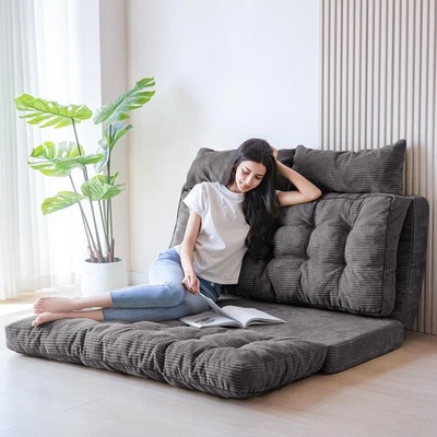 Sofá cama plegable acolchado Bean Bag con almohadas colchón de piso para adultos,... Foto 1 de 4