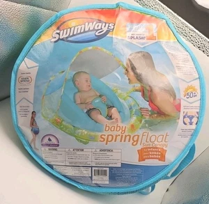 SwimWays Infant Baby Spring Float - Adjustable Sun Canopy Swim Step 1 50+UPF - Picture 1 of 2