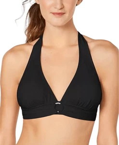 Michael Kors nuoto nero reggicalze bikini top logo oro anello taglia media - Foto 1 di 8