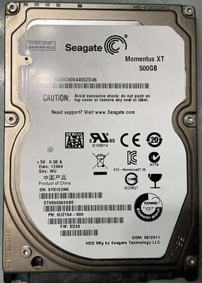 Seagate ST95005620AS Momentus XT 500GB 2.5" Solid State Hybrid Drive - Image 1 of 2