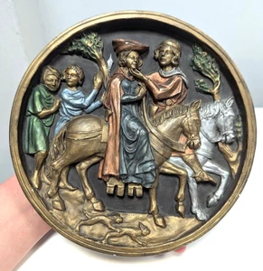 Marcus Designs Plaque Horse Medieval Couple Round - RSPCA NW London - Picture 1 of 17