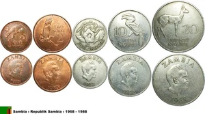 KMS Sambia _1968 - 1988_ LOT_ (1 Ngwee - 20 Ngwee) - Picture 1 of 1