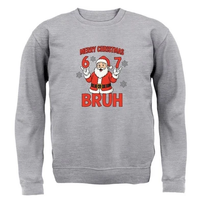 DRESSDOWN Merry Christmas Bruh - Kids Hoodie / Sweater - Six Seven 6 7 Meme Brainrot Funny