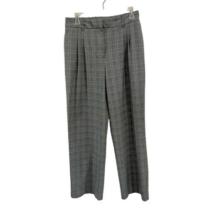 Pantalón Rachel Zoe Plisado Frontal Cuadros Blanco y Negro Talla 6 Foto 1 de 4