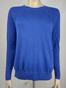 NUEVO CON ETIQUETAS Banana Republic Azul Mezcla Algodón Cuello Redondo Jersey Suéter Mujer Pequeño - Imagen 1 de 10