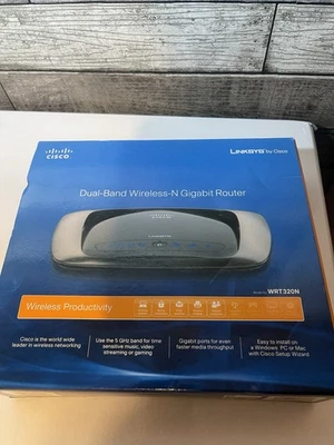 Cisco Linksys WRT320N Dual-Band WiFi 4 Port Wireless-N Gigabit Router Powers On - Image 1 of 3
