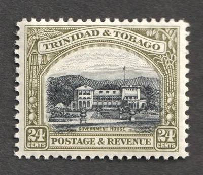 Casa de Gobierno Trinidad y Tobago KGV 24c p12 1935 como nueva SG 236. Rey Jorge V Foto 1 de 3