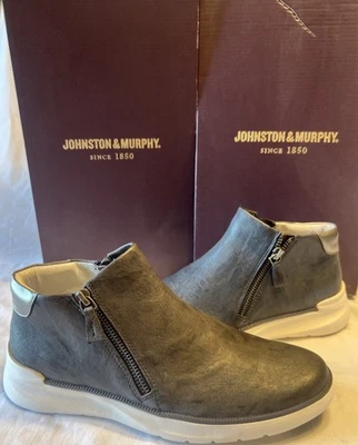 ZAPATOS ESMERY JOHNSTON & Murphy 7,5 m Azul Marino Piel de Oveja Lavada BOTA con Cremallera Peso Ligero Foto 1 de 4