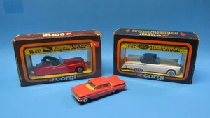 Vintage Corgi Car Lot - Impala - 1953 Jaguar & 1957 Ford Thunderbird 2 Orig Box - Picture 1 of 14