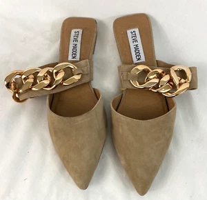 Mujer Steve Madden Sandalias Talla 5.5M Beige Slip-on Cierre Puntera Tacón Abierto Acolchado - Imagen 1 de 6