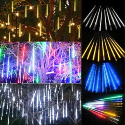 20cm/30cm LED Lights Meteor Shower Rain 8 Tube Outdoor Light Xmas Tree Decor DIY - Image 1 of 4