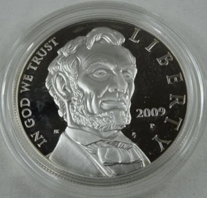 2009-P Abraham Lincoln Proof Silver Dollar US Mint Commemorative $1 NO Box - Picture 1 of 2