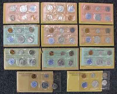 1955 thru 1964 Run of 11 Government Issued Proof Sets  Including 1960 Small Date - Image 1 of 4
