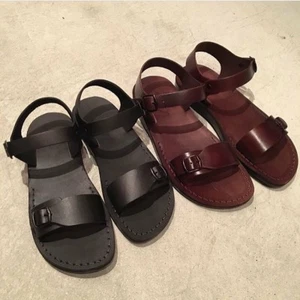 Braun schwarz 100 % Leder römischer Gladiator Jesus Sandalen handgefertigt UK 4-15 EU 36-50 - Bild 1 von 10